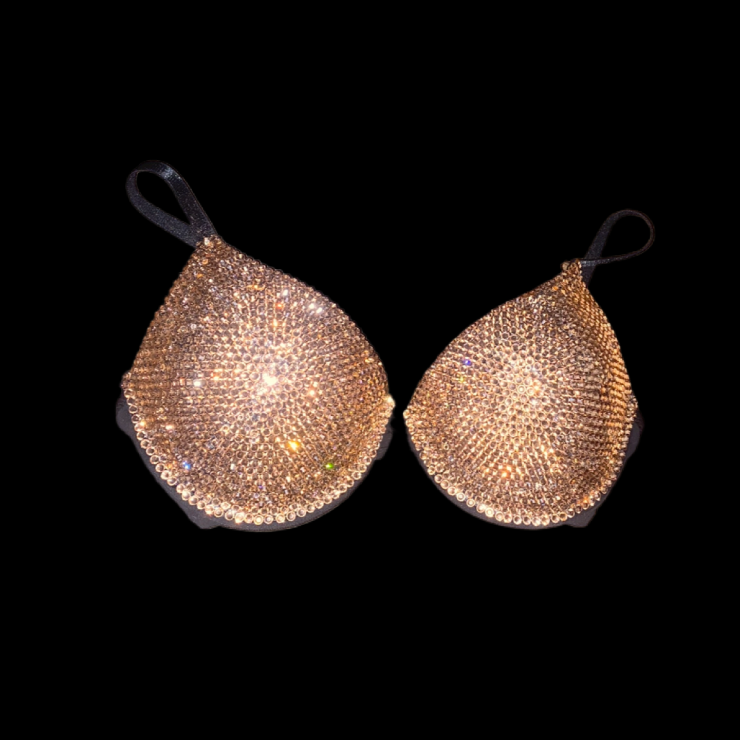 Champagne Gold Luxe Crystal T-Shirt Bra In Black