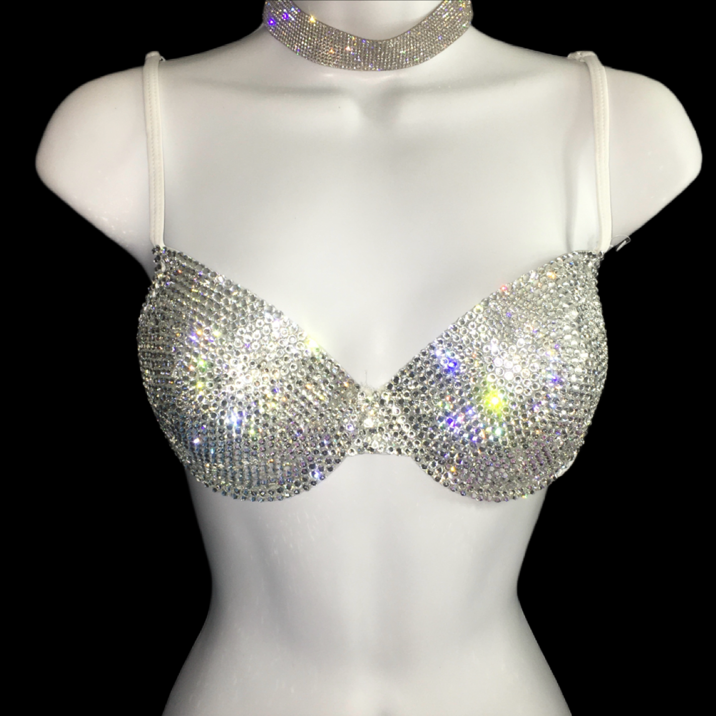 Luxe Diamond Crystal T-Shirt Bra In White