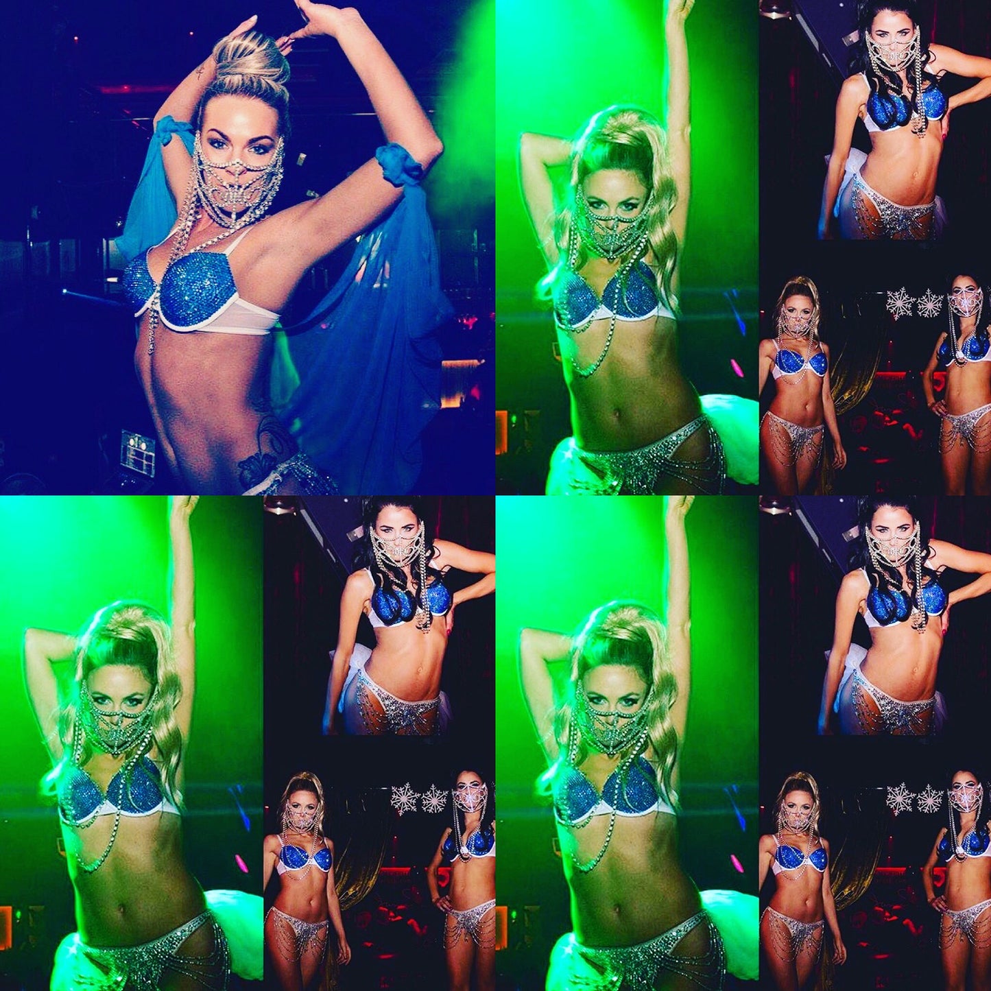 Sapphire Blue AB Luxe Crystal Duo T-Shirt Bra In White