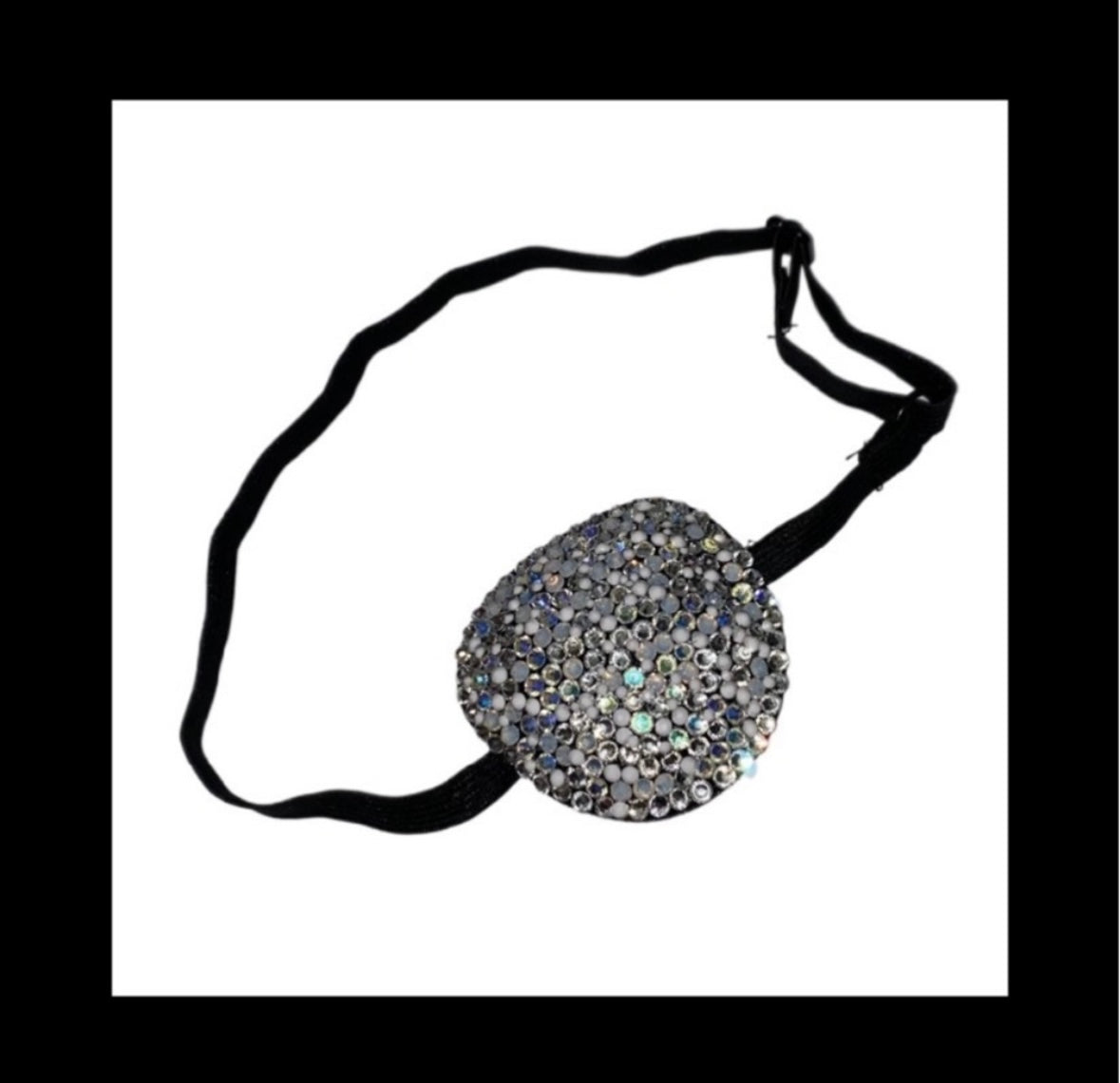 Vitrail Moonstone White & Crystal Padded Adjustable Crystal Eye Patch