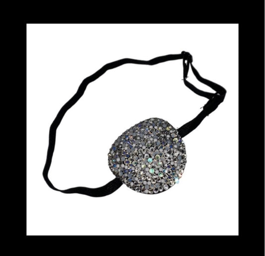 Vitrail Moonstone White & Crystal Padded Adjustable Crystal Eye Patch