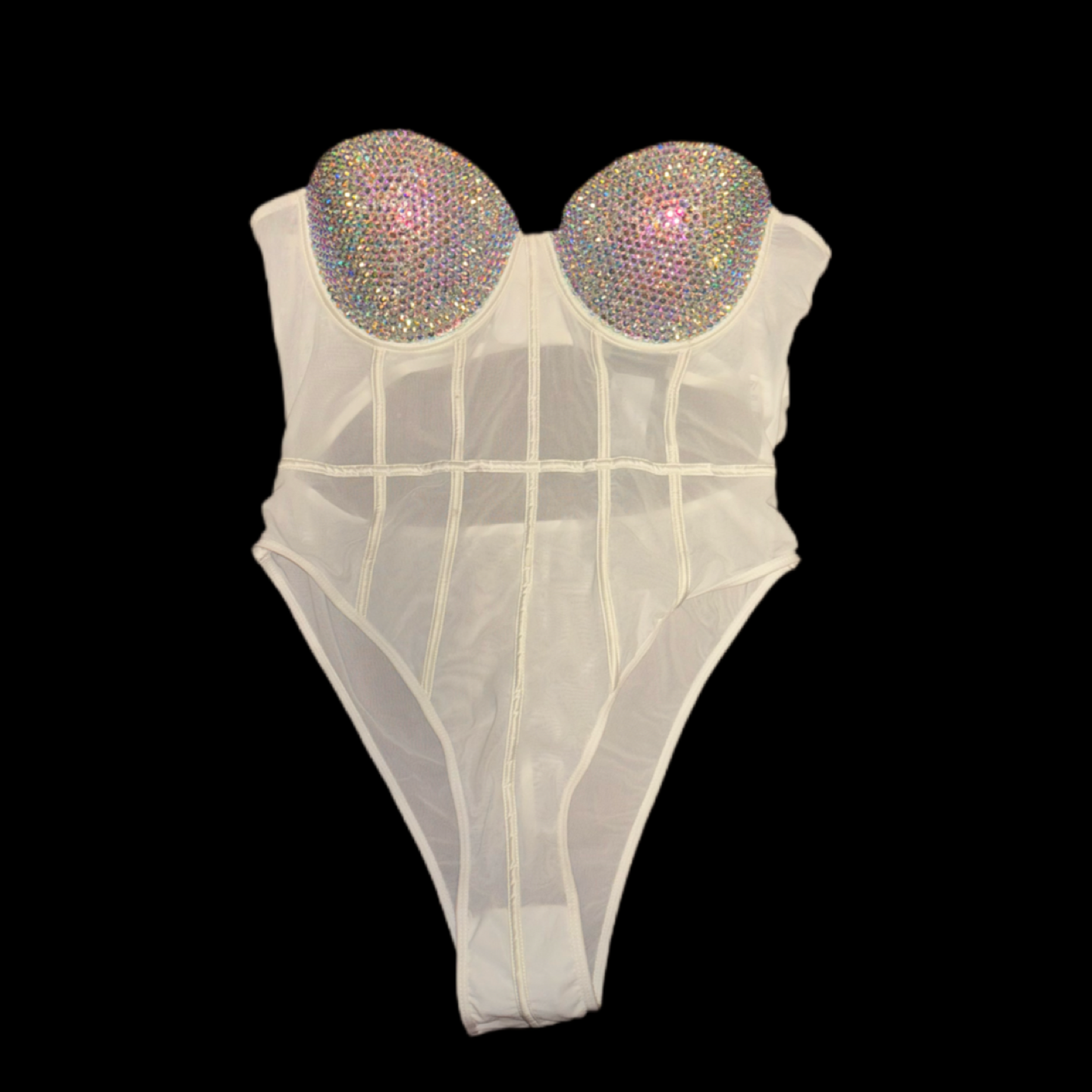 Crystal AB Iridescent Rhinestone Corset