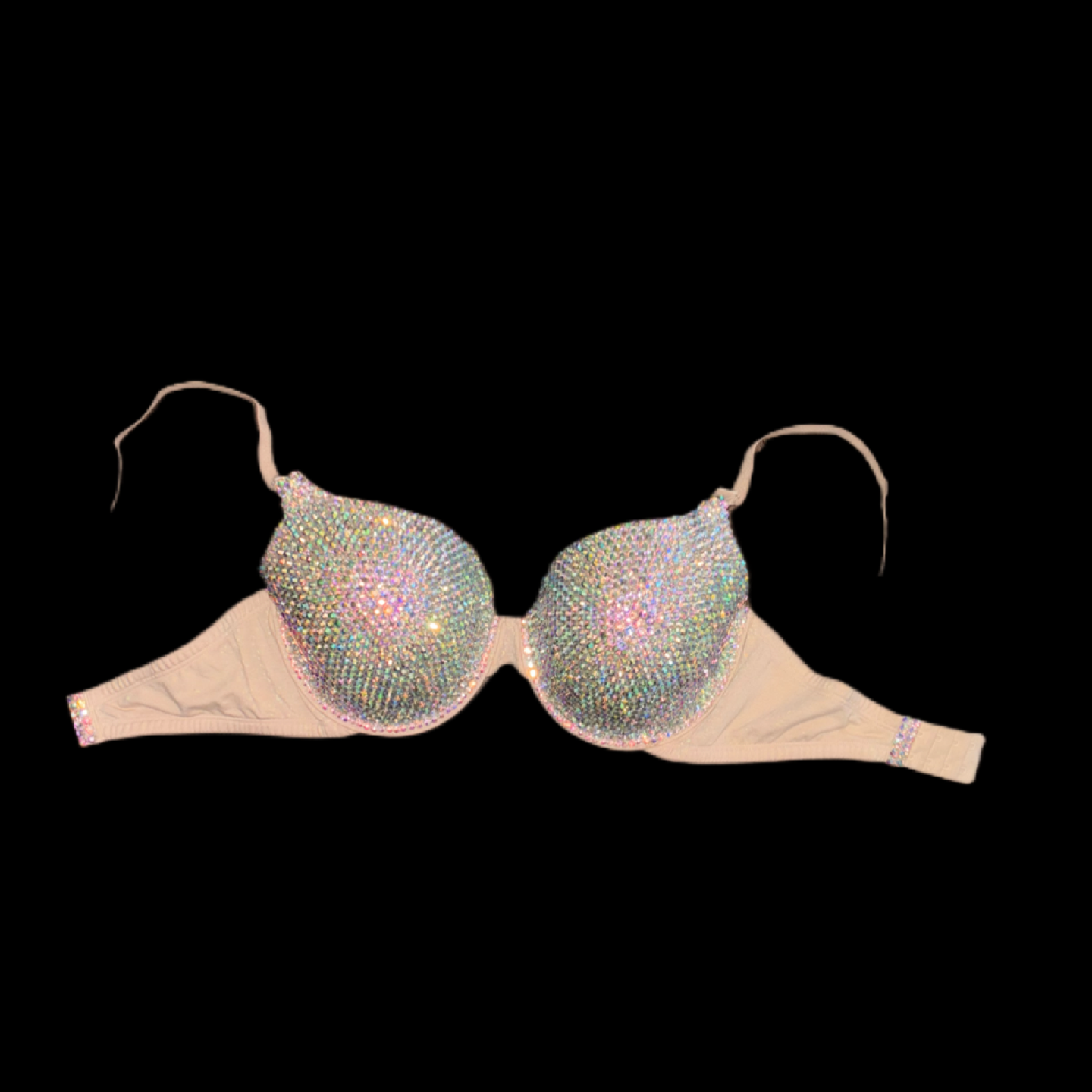 Crystal AB Iridescent T-Shirt Bra In Nude