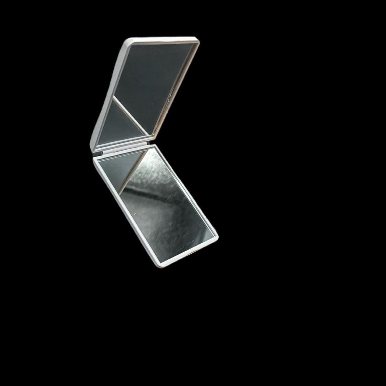 White Luminous Crystal AB Iridescent Luxe Crystals & Pearls Bling Compact Mirror