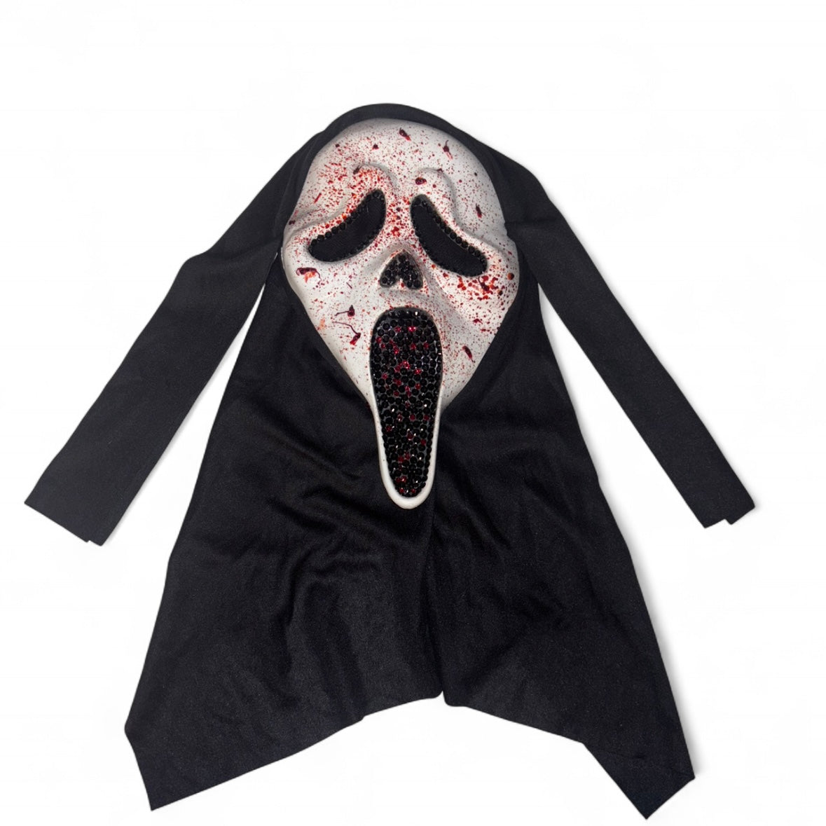 Horror Splash Ghost Face Mask In Luxe Crystal Red Diamonds