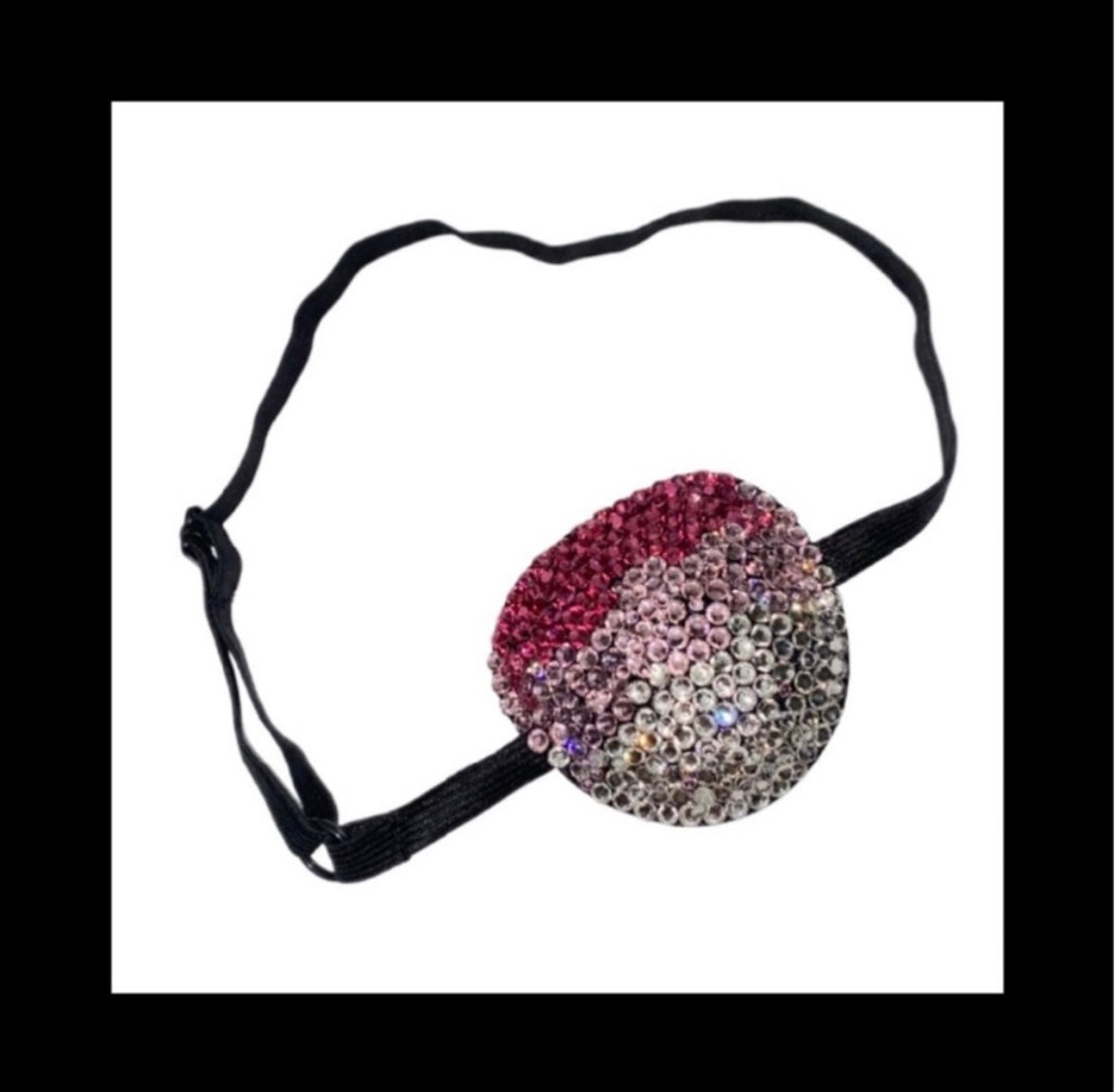 Pink Ombre Mix Padded Adjustable Crystal Eye Patch