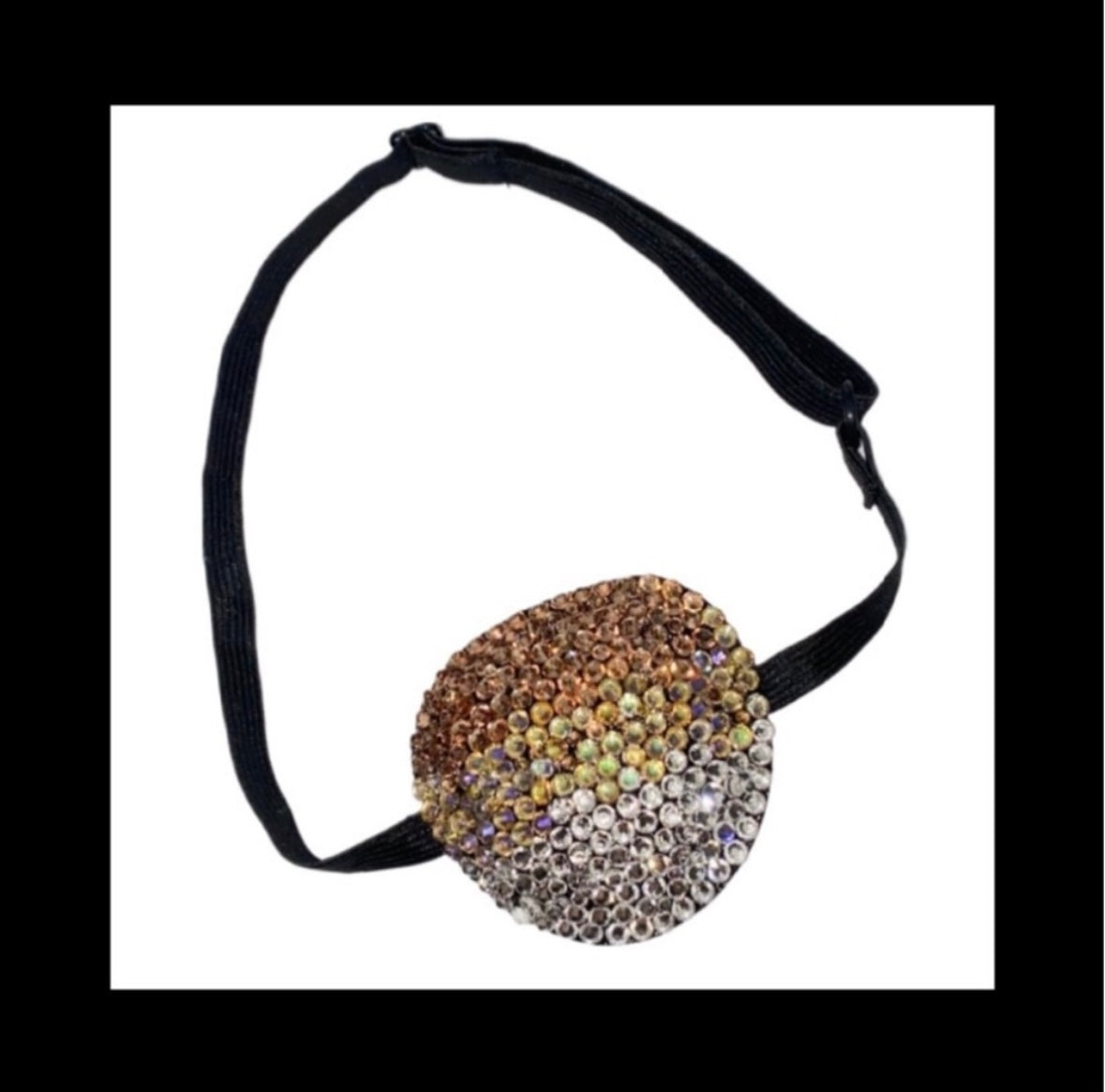 Ombre Gold Mix Padded Adjustable Crystal Eye Patch