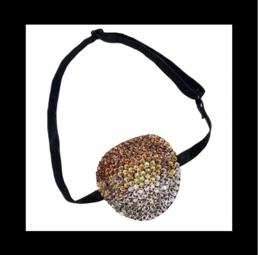 Ombre Gold Mix Padded Adjustable Crystal Eye Patch