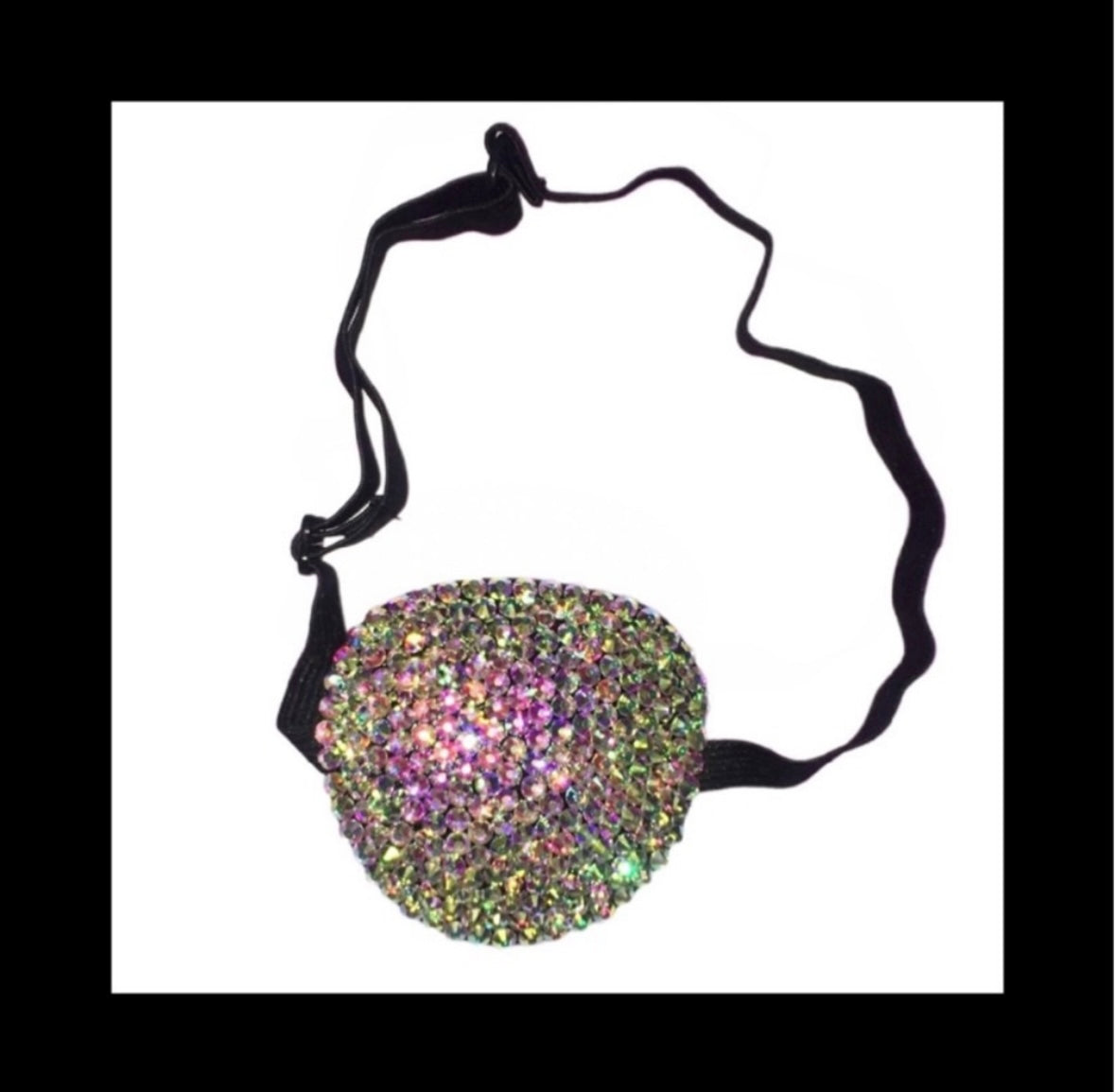 Crystal AB Iridescent Diamond Padded Adjustable Crystal Eye Patch