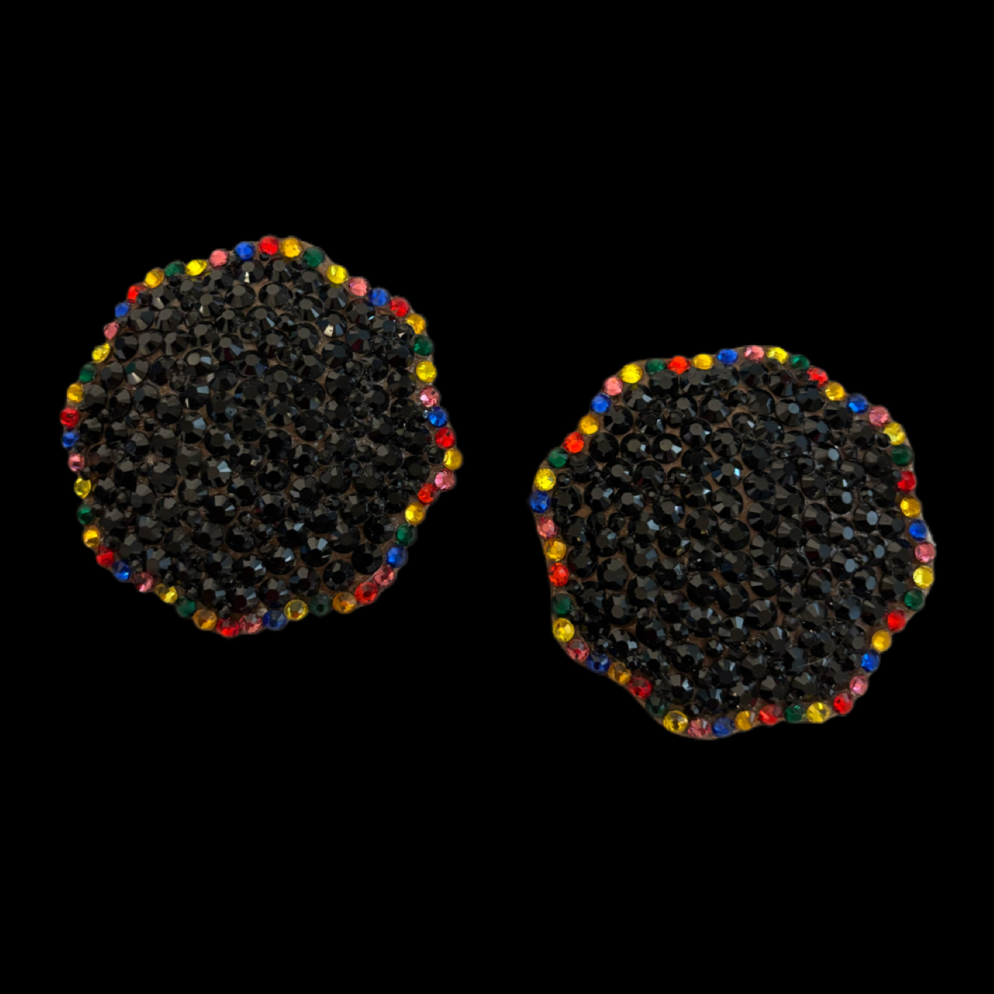 Jet Black Dolce Vita Multi Colour Diamond Luxe Crystal Pasties