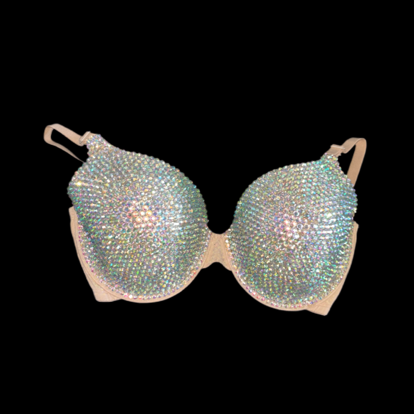 Crystal AB Iridescent T-Shirt Bra In Nude