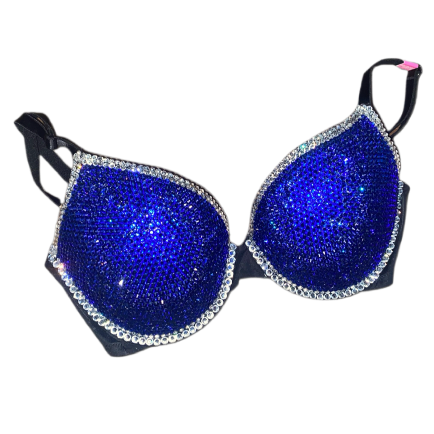 Sapphire Blue & Luxe Crystal Duo T-Shirt Bra In Black