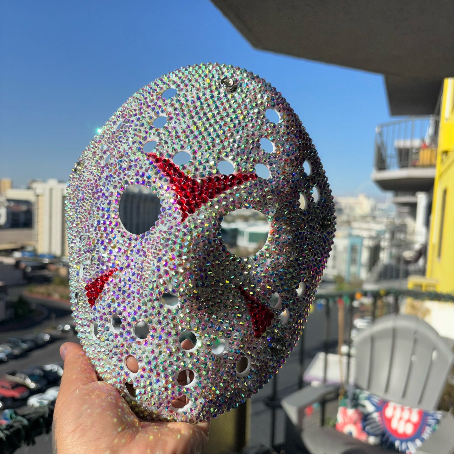 Jason Hockey Mask In Crystal AB Iridescent