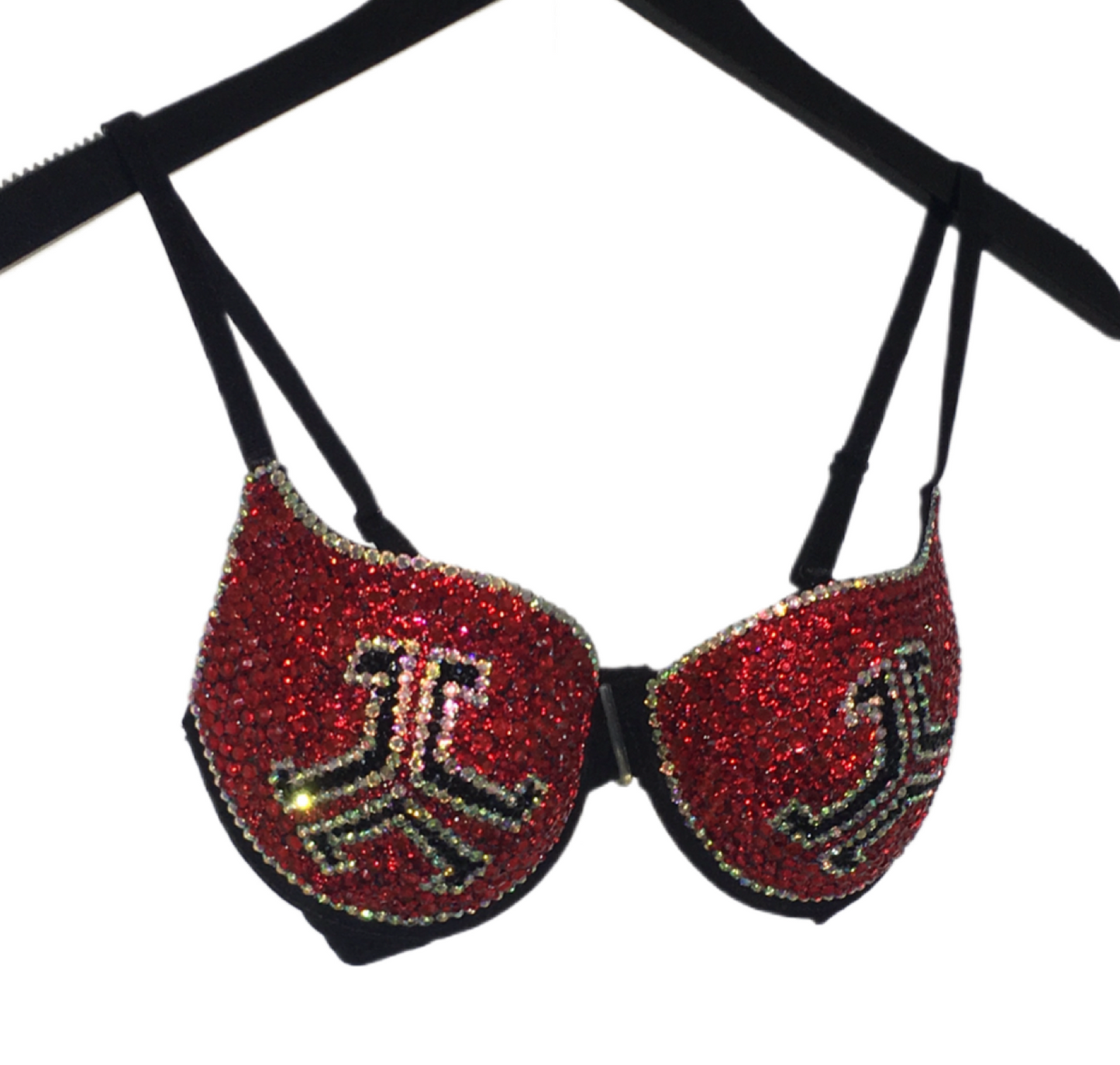 Red Crystal Defqon.1 T-Shirt Bra In Black