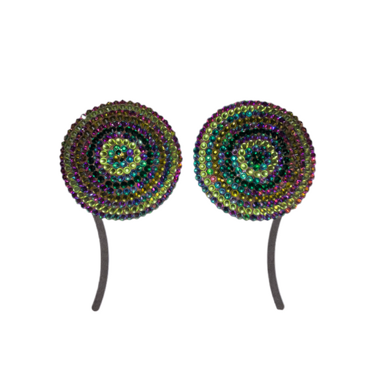 Green Circles Luxe Crystal Pasties