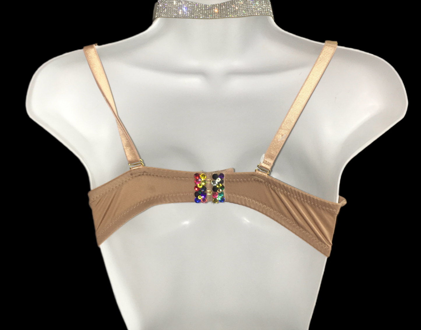 MultiColour Crystal T-Shirt Bra In Nude