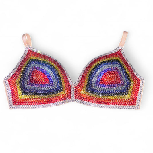 Rainbow Theme Nude Wireless Bra Top Size 34D