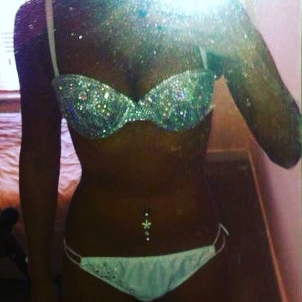 Crystal AB Opal & Pearls Diamond Strapless Bralet In White