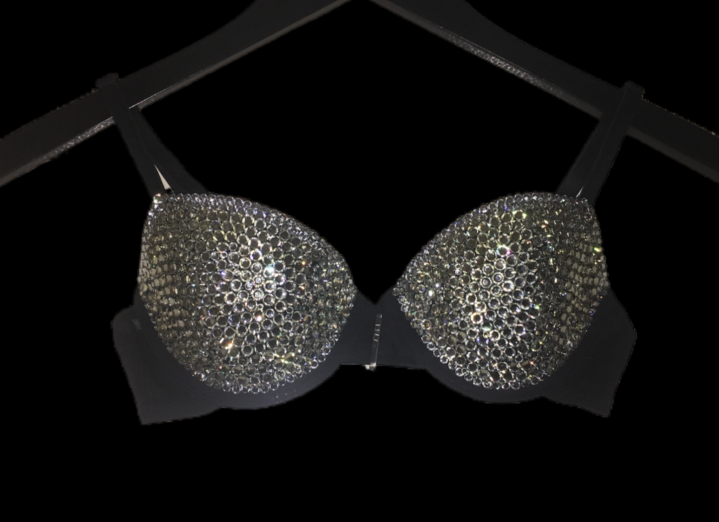 Diamond Crystal T-Shirt Bra In Black