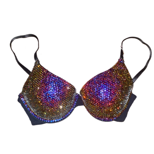 Blue Flame Luxe Crystal  T-Shirt Bra In Black
