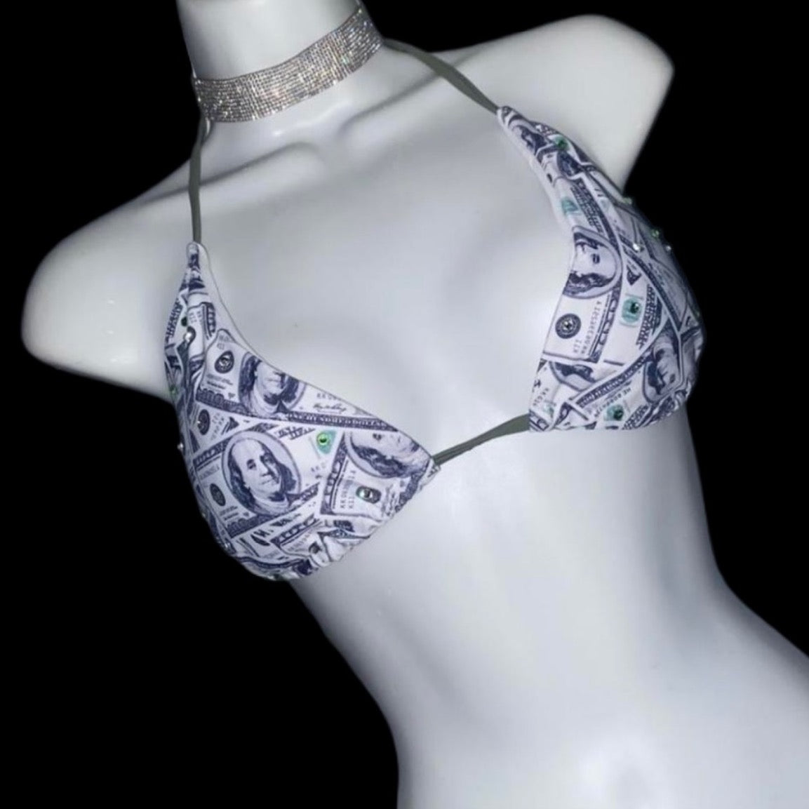 Sparkly Money Print Bikini Size Large
