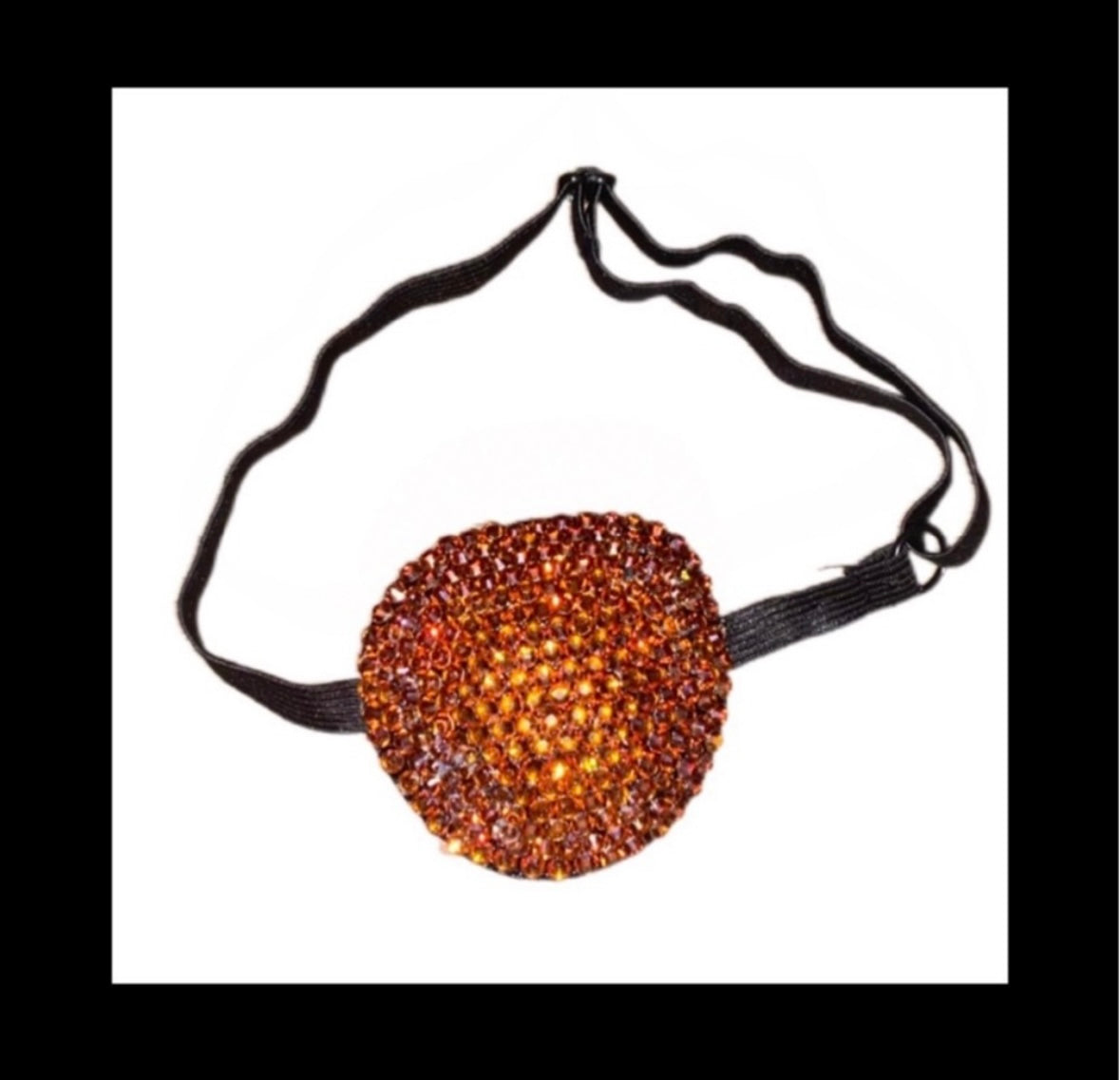 Amber Gold Padded Adjustable Crystal Eye Patch