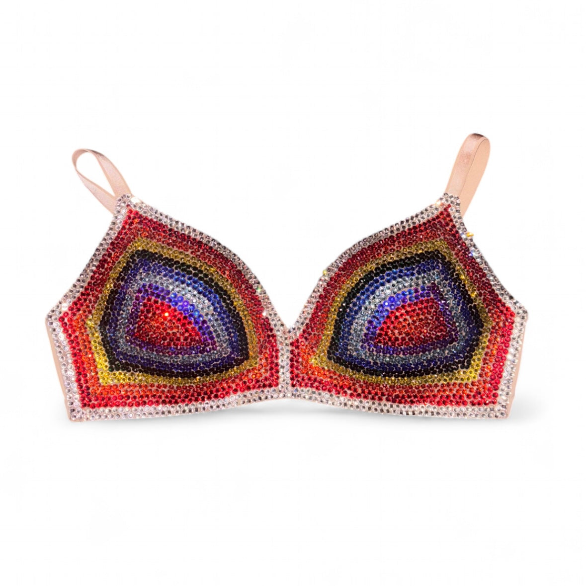 Rainbow Theme Nude Wireless Bra Top Size 34D