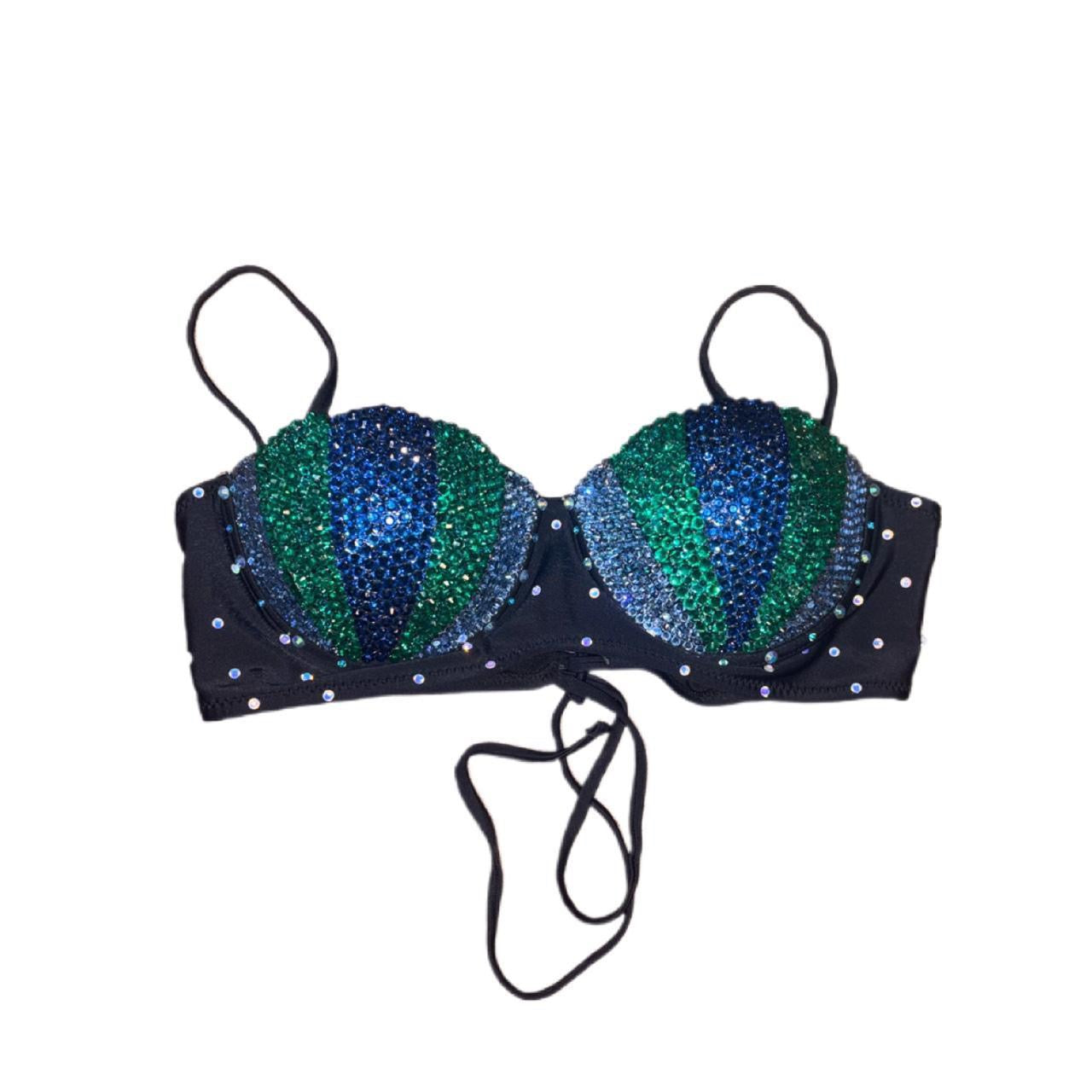 Mermaid Shell Bra In Blue Size M