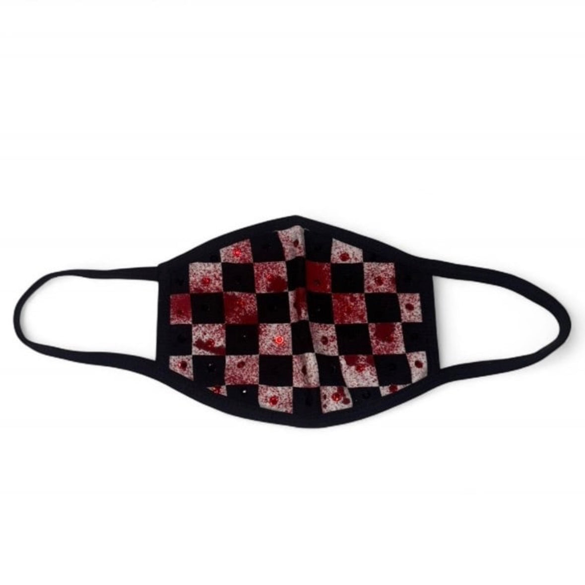 Horror Splash CheckerBoard Rhinestone Mask
