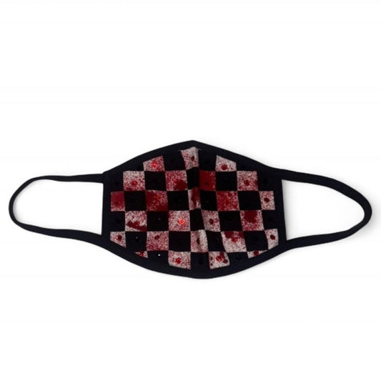 Horror Splash CheckerBoard Rhinestone Mask