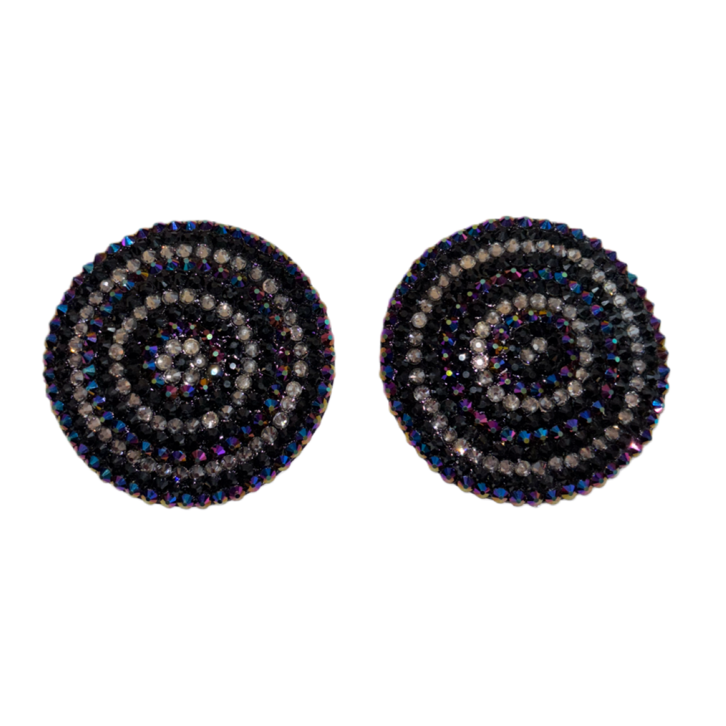 Jet Black Mix Circles Luxe Crystal Pasties