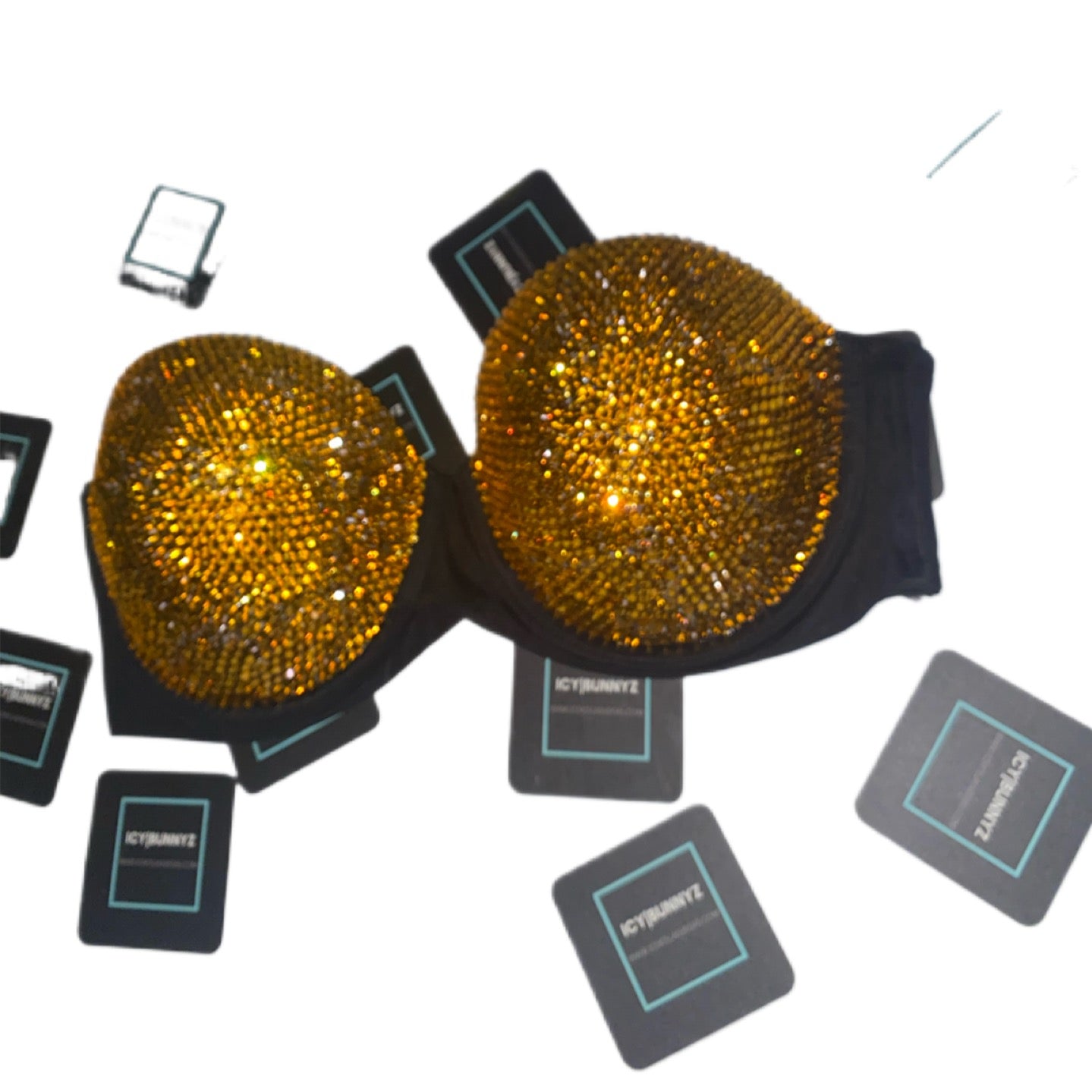 Topaz Gold Colorado Luxe Crystal Strapless Bra In Black