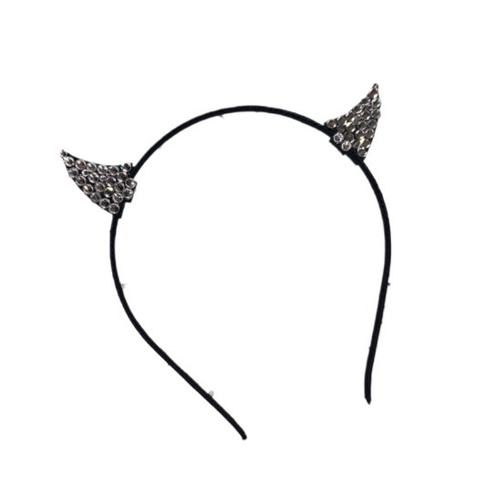 Mini Bling Devil Horn Ears In Crystal Diamond