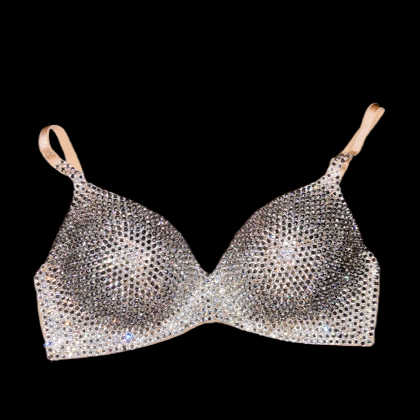 Luxe Crystal Diamond Wireless Bra In Nude