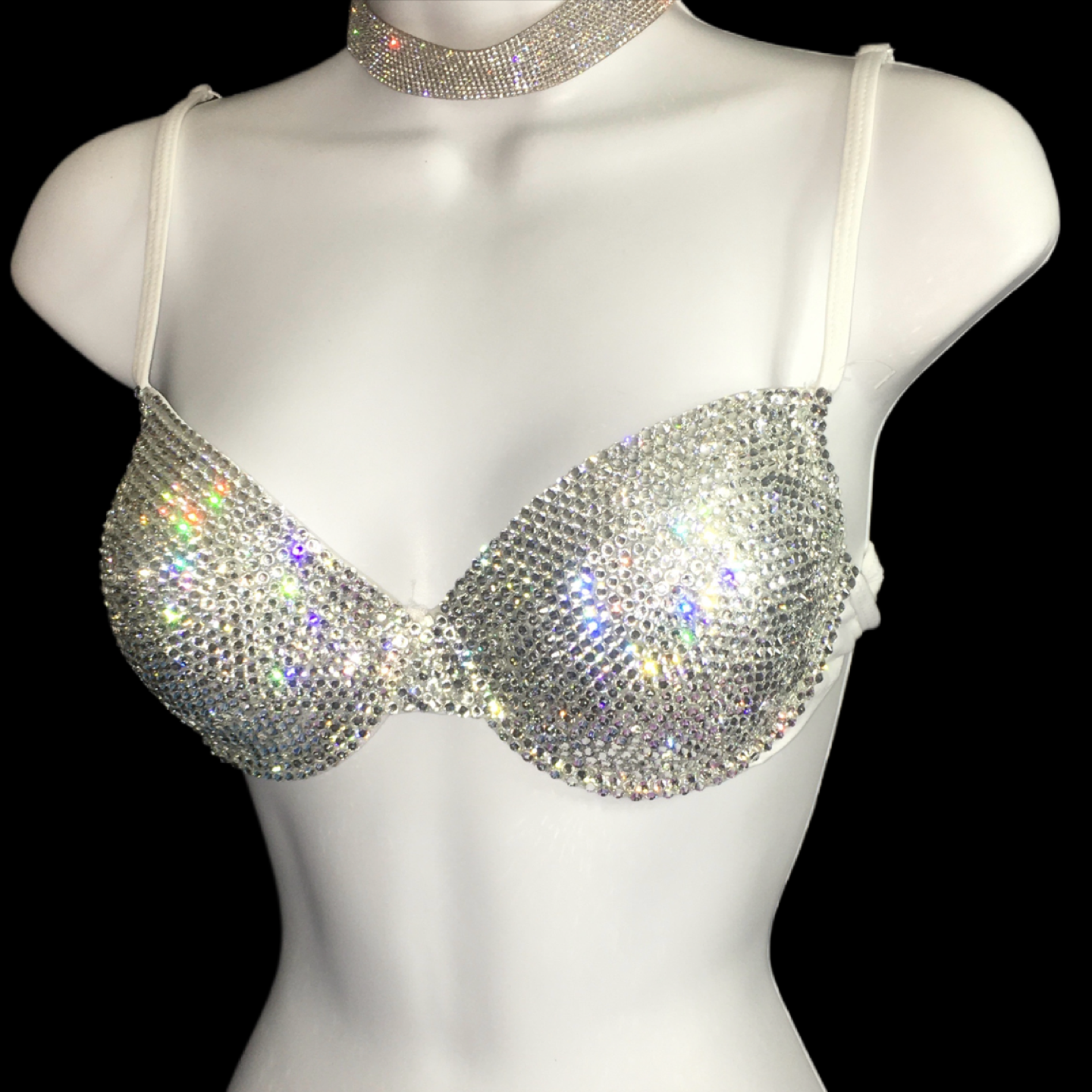 Luxe Diamond Crystal T-Shirt Bra In White