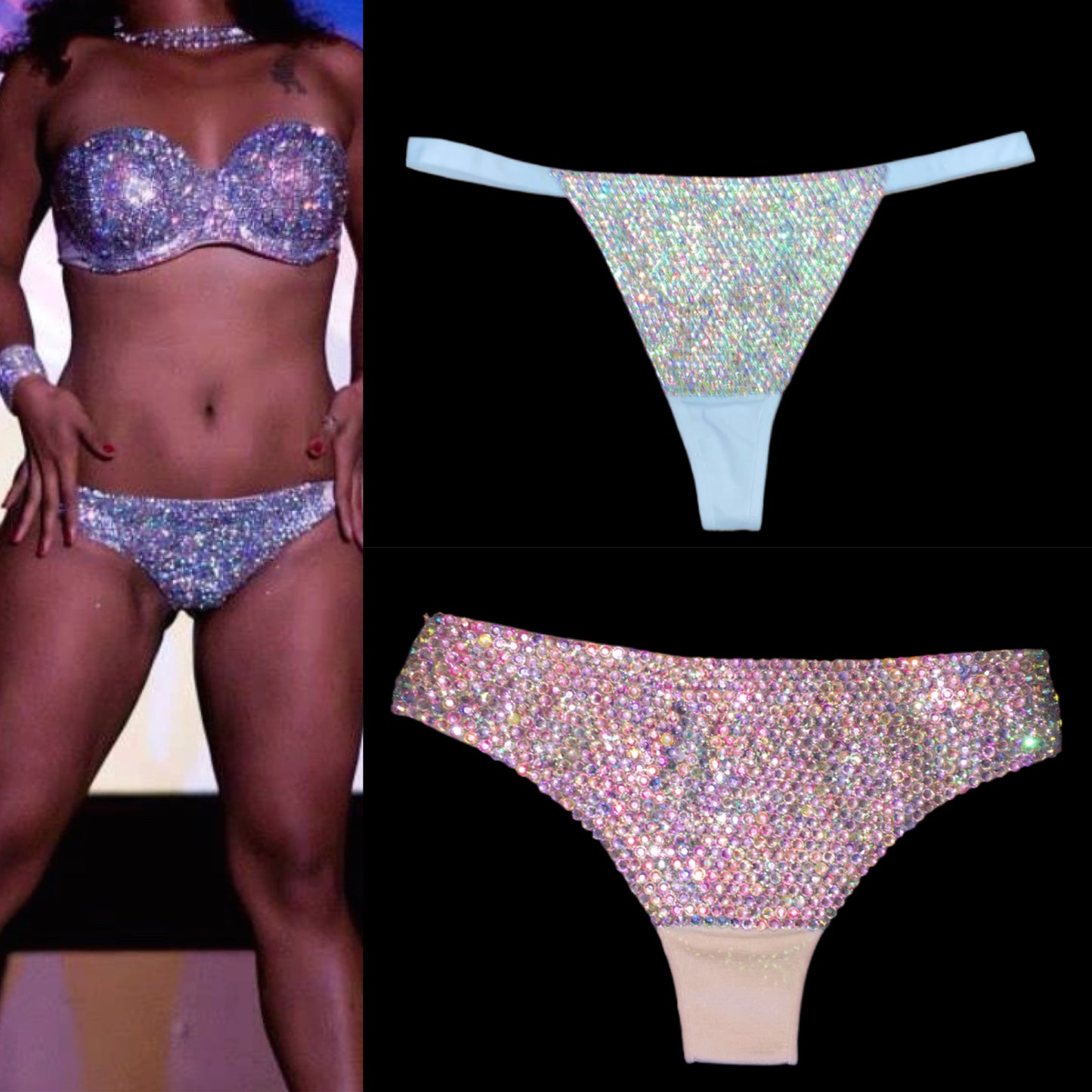 Crystal AB Rhinestone Pantie