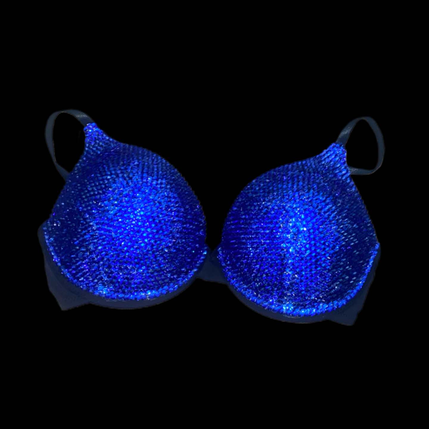 Sapphire Blue Luxe Crystal  T-Shirt Bra In Black