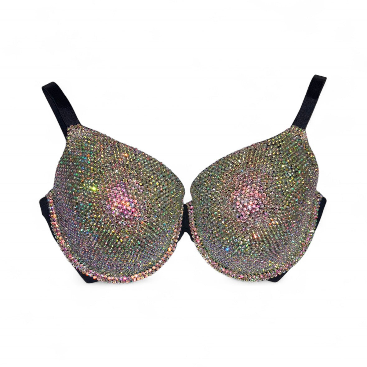 Black Crystal Bra Top Size 38DD