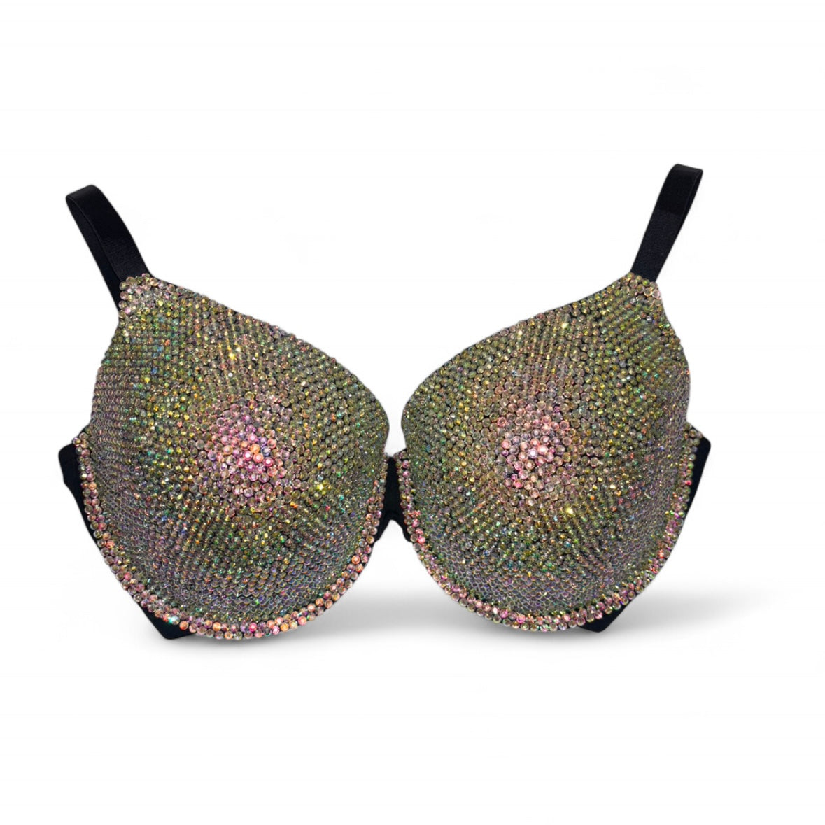 Black Crystal Bra Top Size 38DD