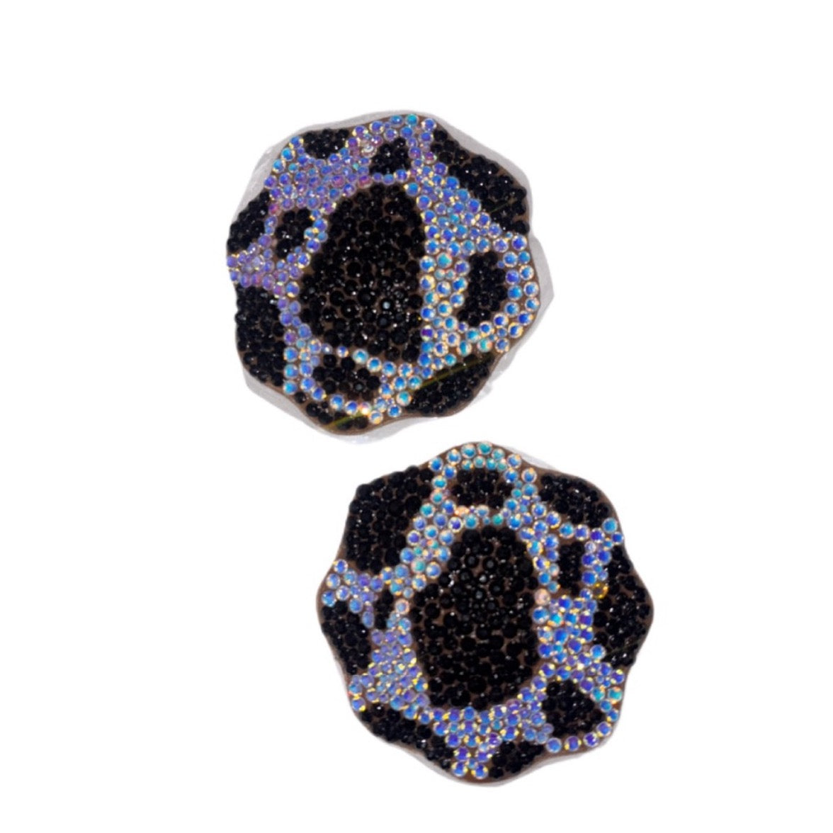 Luminous Black & White Cow Print Design Luxe Crystal Pasties