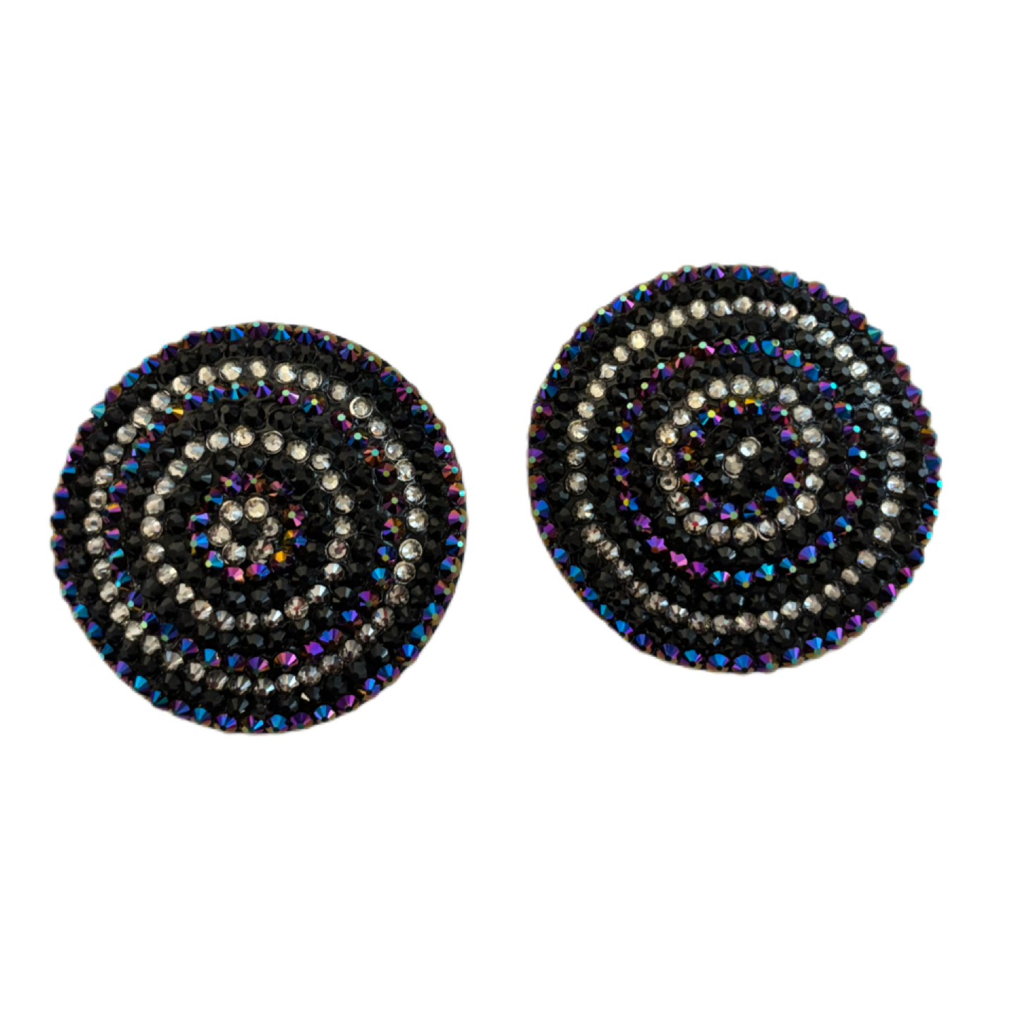 Jet Black Mix Circles Luxe Crystal Pasties