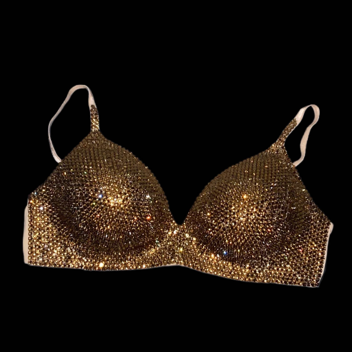 Light Gold Colorado Topaz Luxe Crystal Diamond Wireless Bra In Nude