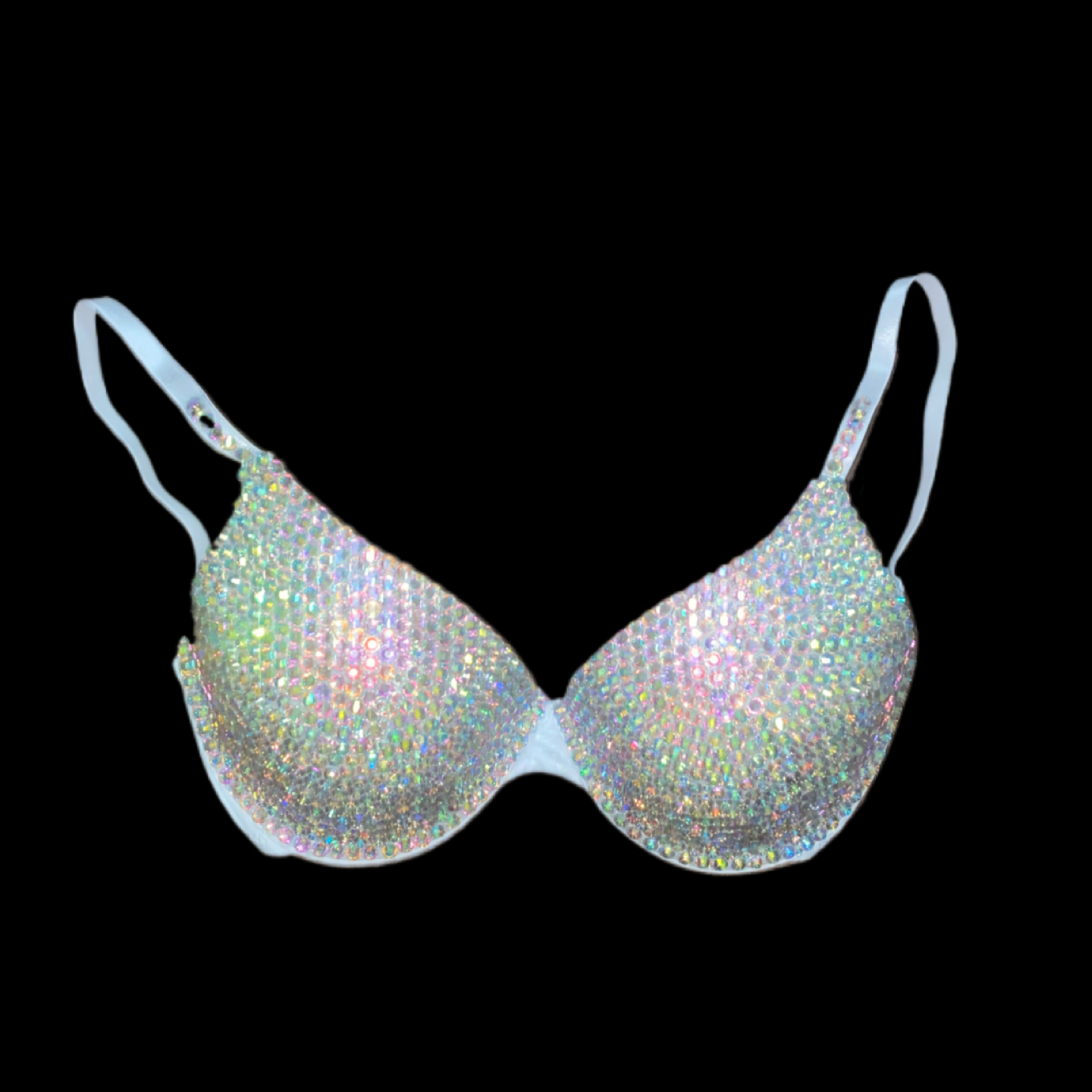 Crystal AB Iridescent T-Shirt Bra In White