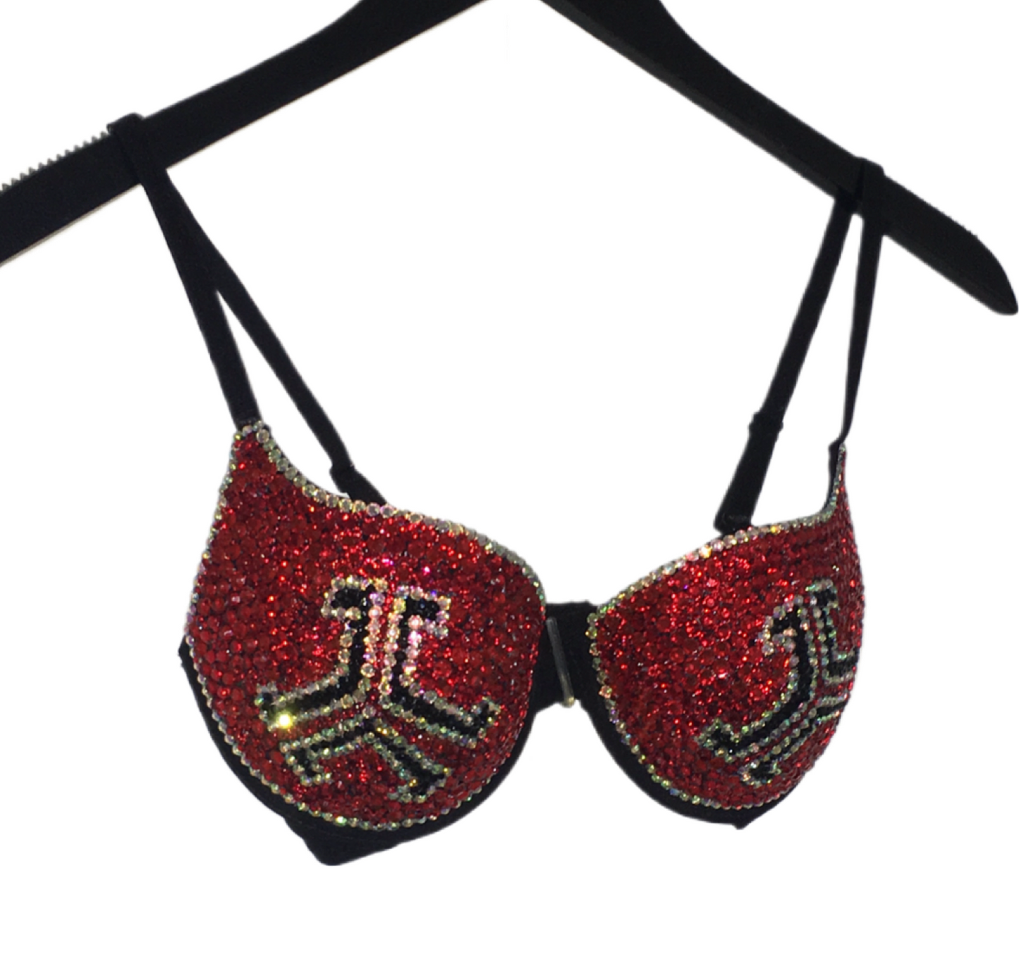 Red Crystal Defqon.1 T-Shirt Bra In Black
