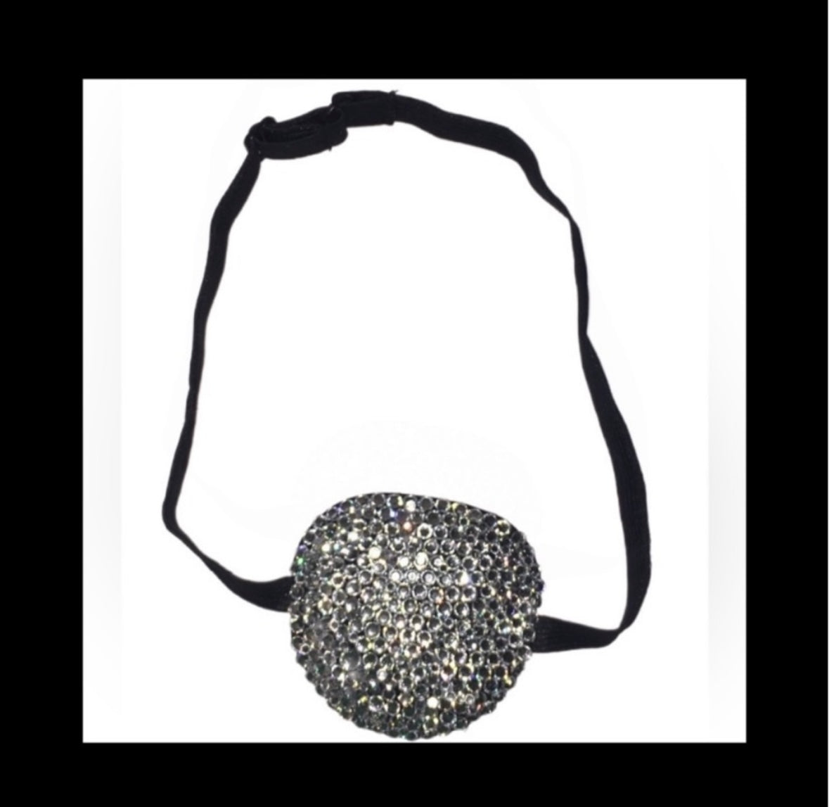 Crystal Diamond Padded Adjustable Crystal Eye Patch