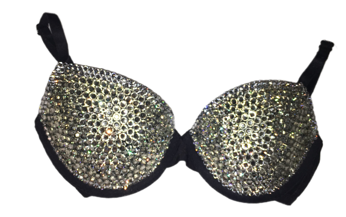 Diamond Crystal T-Shirt Bra In Black