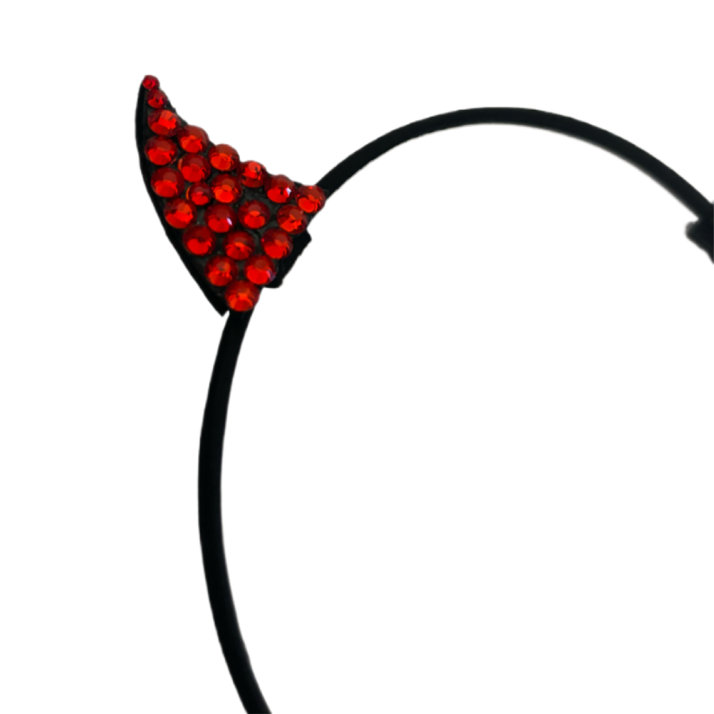 Mini Bling Devil Horn Ears In Siam Red
