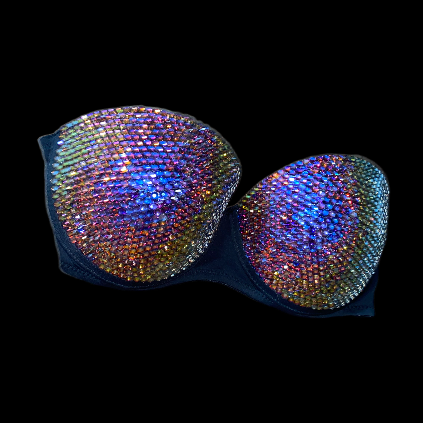 Blue Flame Luxe Crystal Strapless Bra In Black