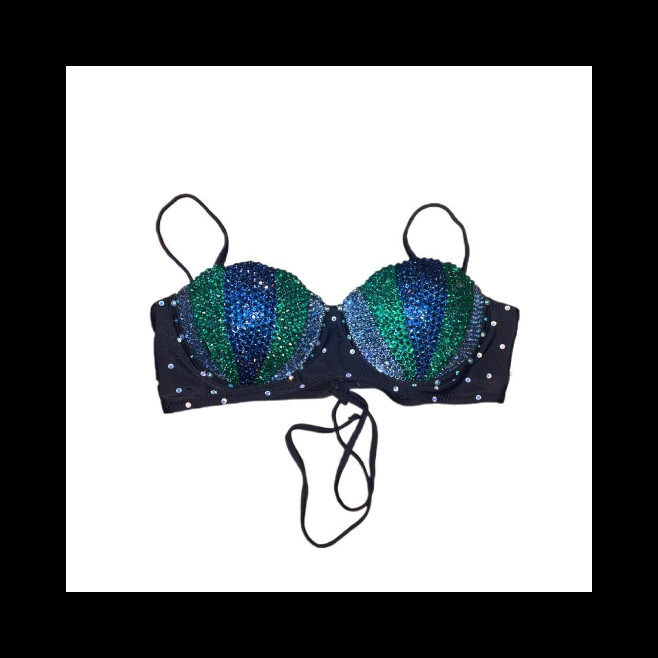 Mermaid Shell Bra In Blue Size M