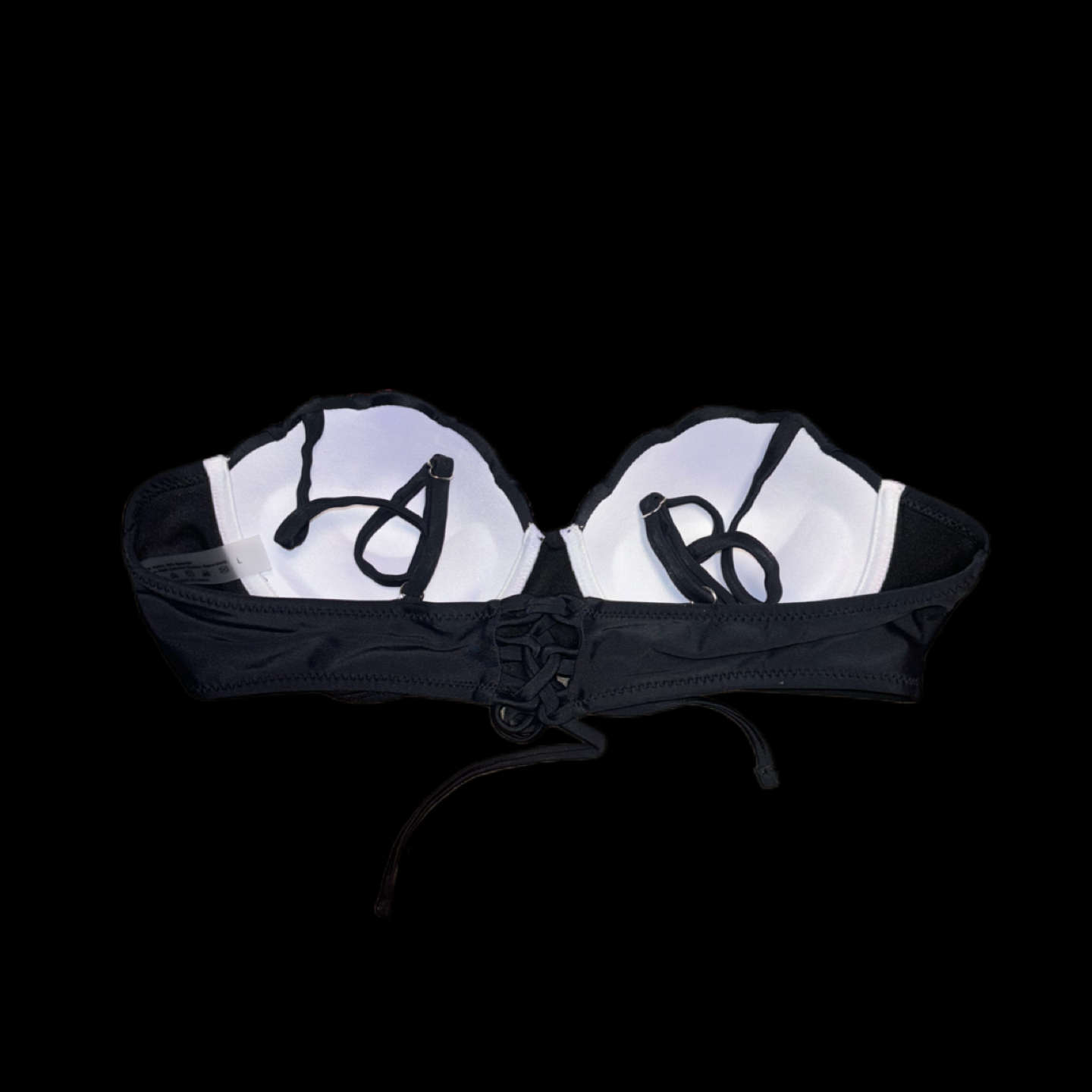 Mermaid Shell Bra In Black & Red Mix Size L